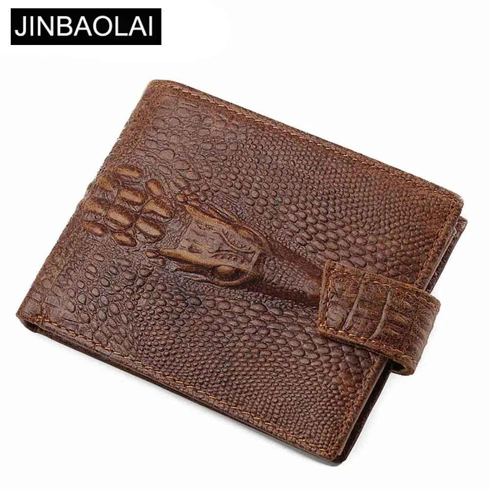 JINBAOLAI мужские кошельки с крокодиловым узором Короткий Мужской кошелек из