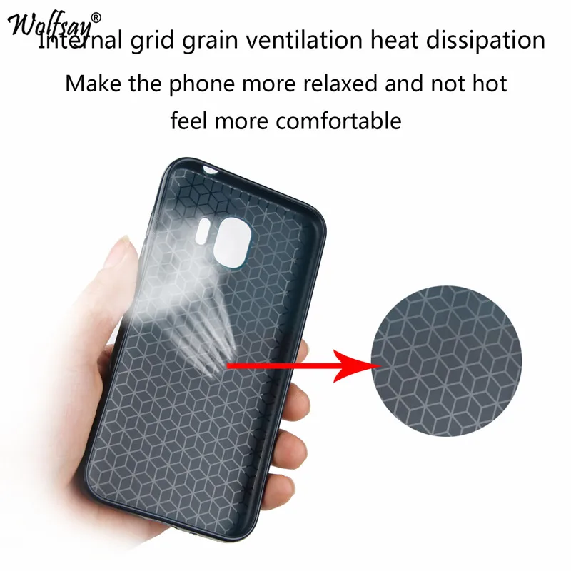 for Cover Samsung Galaxy J2 Pro 2018 Case J250F Litchi Striae Soft TPU Phone sFor Wolfsay Shell |