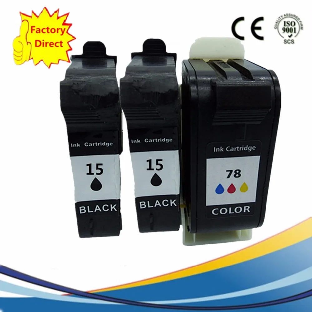 Картриджи чернильные восстановленные для струйного принтера HP15XL 78XL Photosmart PSC 720 750