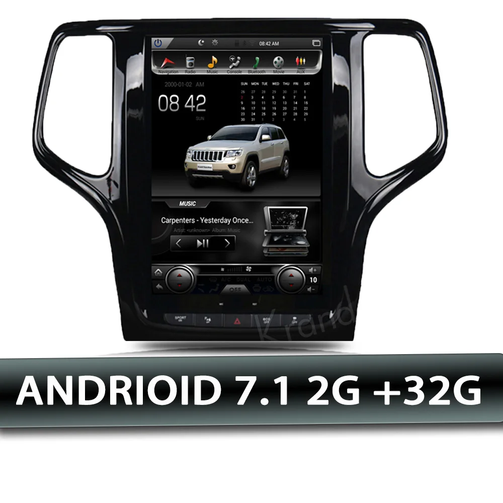 Черный Krando Android 8,1 10," вертикальный экран Автомобильная Мультимедийная система gps для Jeep Grand Cherokee- Навигация стерео радио - Цвет: Черный