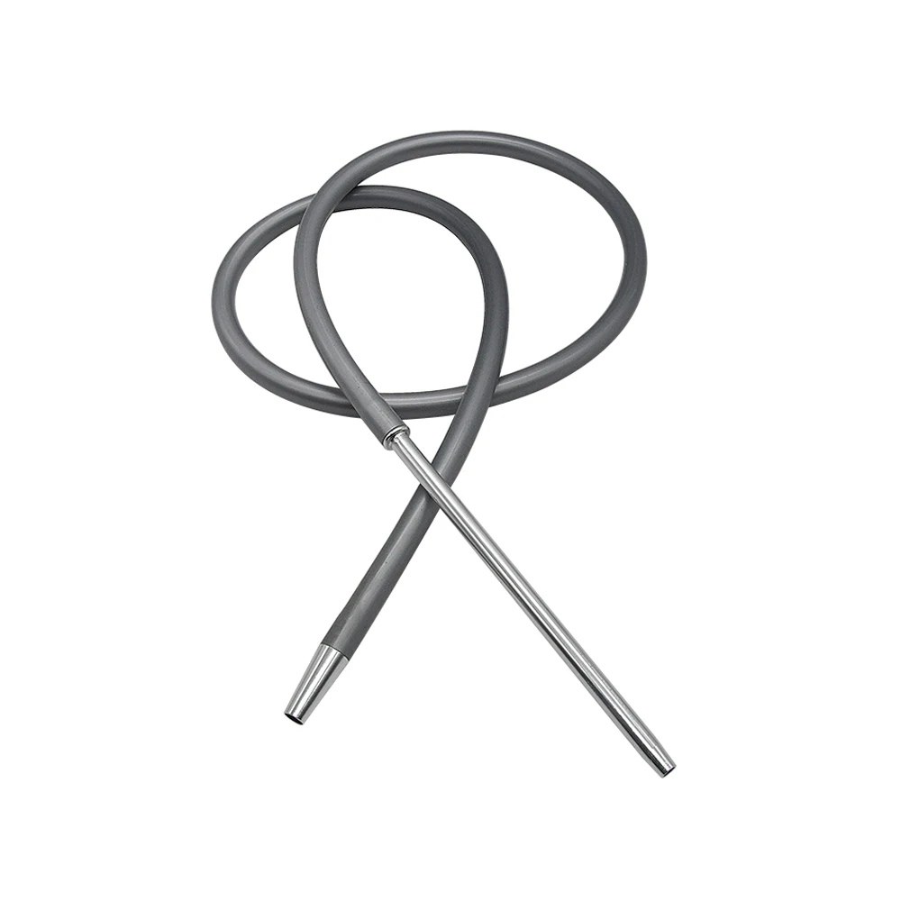 SilverStemGrayHose 1.8 м кальян шланг с 260 мм Алюминий вынос руля/1.5 м силиконовый шланг кальяна кальян шланг всего 1.8 М длинные FDA силиконовые - Цвет: SilverStemGrayHose