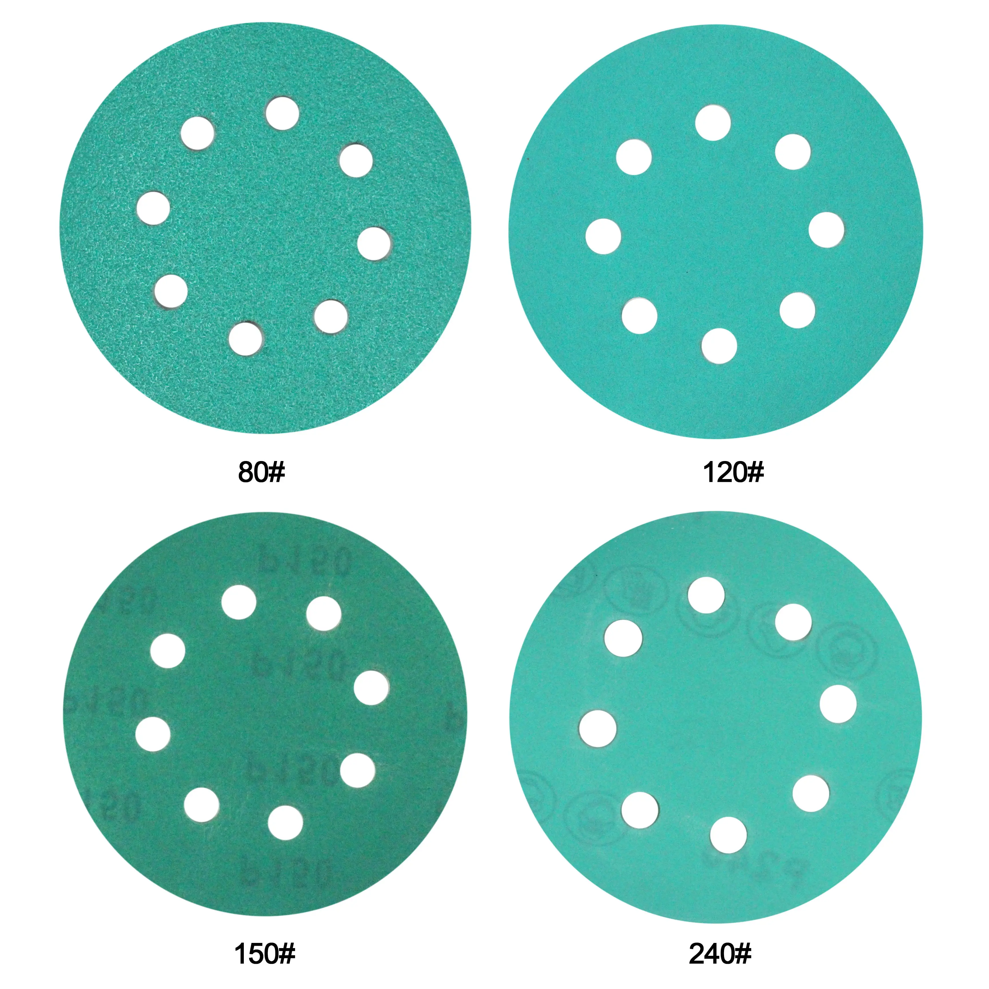 MAXMAN 10Pcs Sandpaper 5Inches 8Hole Sanding Disc 60-2000 Grits Green Film Disk Flocking Water Sand Dry/Wet Grinding | Инструменты