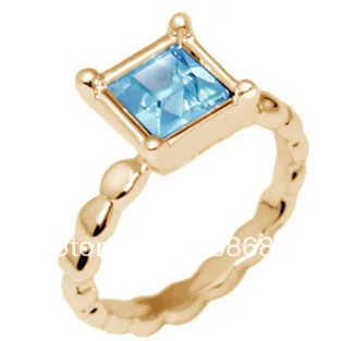 Min order 6pcs/lot(Mix color) Square Crystal Ring Lots Sale Wedding Rings for woman Gold Filled Free shipping | Украшения и