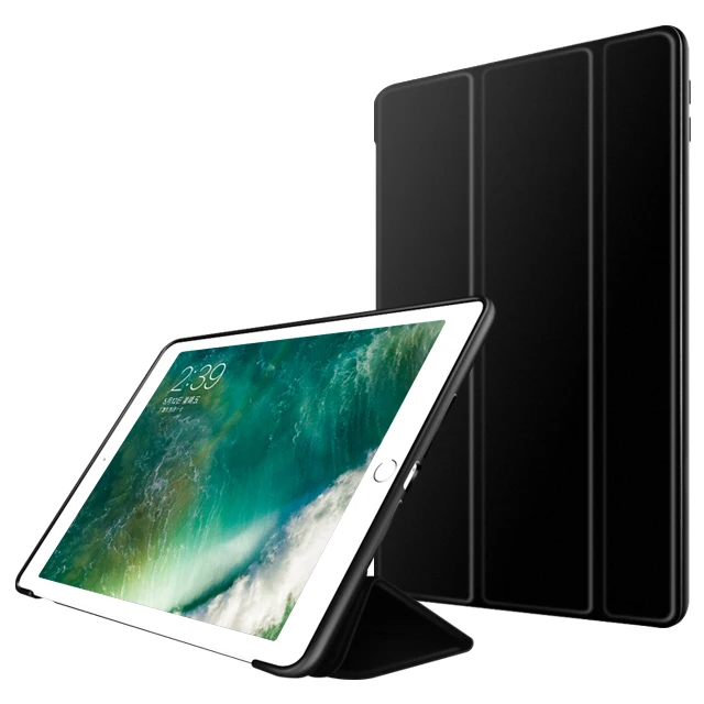 Чехол для iPad 9,7 Магнитный стенд PU кожаный чехол силиконовый мягкий чехол для iPad 6th 5-го поколения Чехол - Цвет: Black