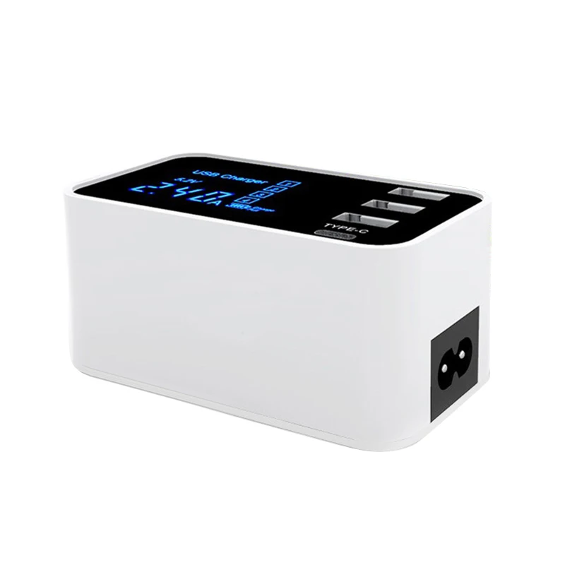 Быстрая зарядка type C USB зарядное устройство концентратор светодиодный экран Цифровое Зарядное устройство Быстрая зарядка для мобильных телефонов для iPhone samsung USB адаптер