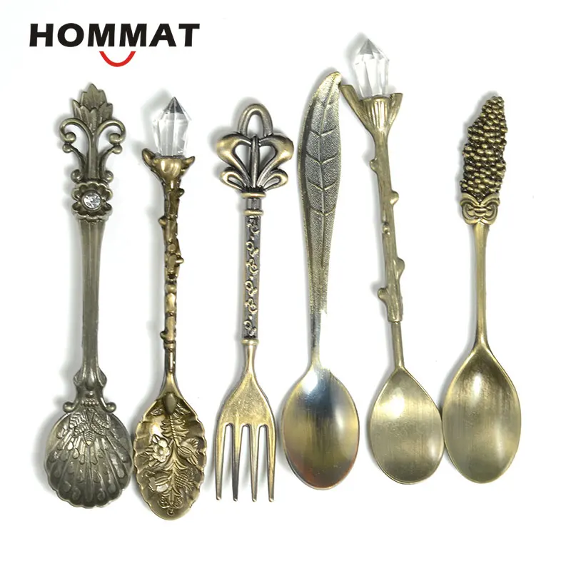 6 шт. винтажный набор посуды с цветком граната вилка для торта еда королевский