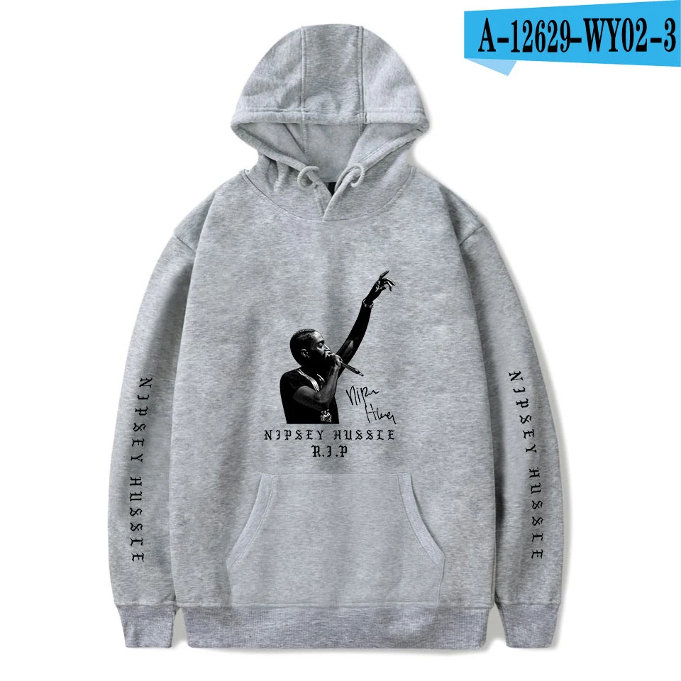 gray Nipsey Hussle Толстовка Свитера большого размера уличная топы весенние мужские толстовки женские пуловер с капюшоном спортивный костюм - Цвет: gray