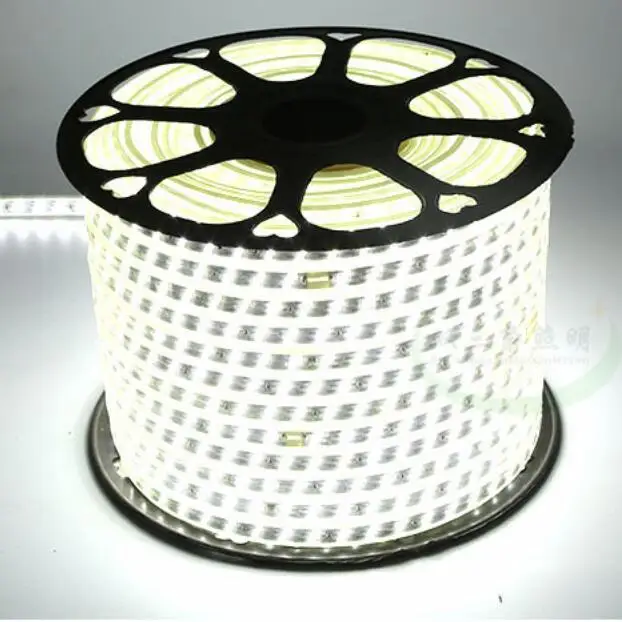 Высокий яркий двухрядный SMD 2835 Светодиодная лента белый AC 220V 276led/M IP66