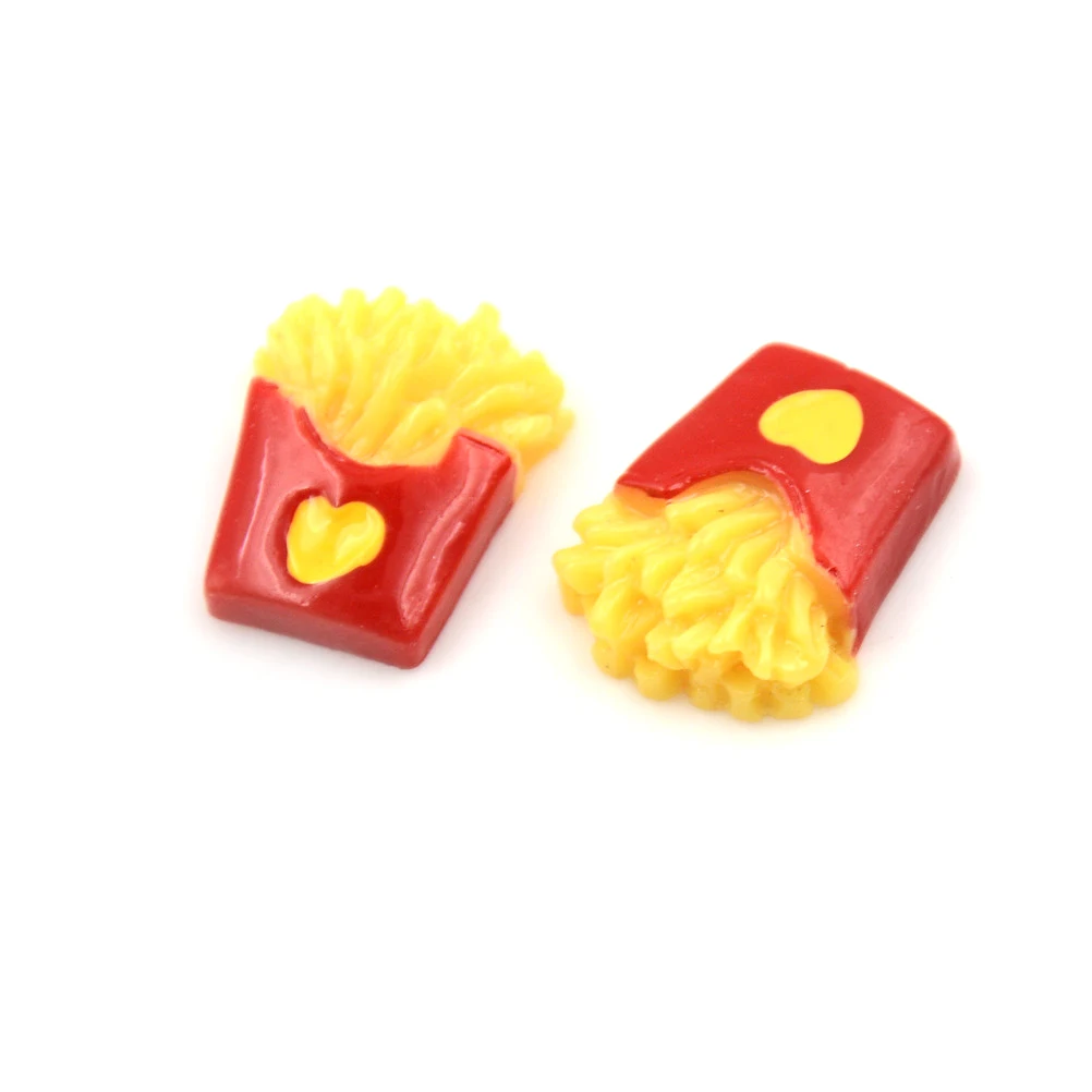2 шт. Kawaii Flatback полимерные кабошоны симуляция еда картофель фри чипсы DIY игрушки