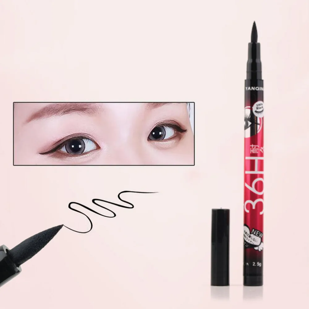 Водонепроницаемый черная жидкость Подводка для глаз Ручка Make Up Красота долгое Eye