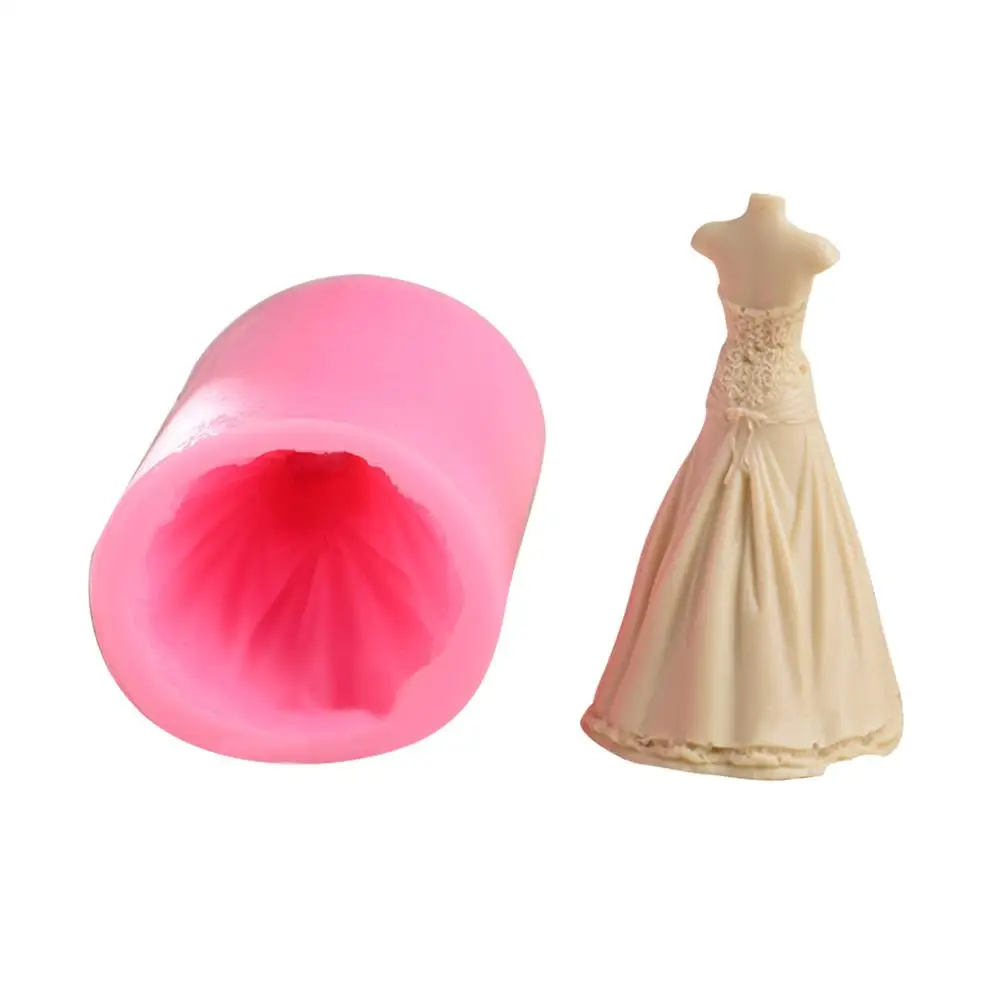 

DIY Plaster Bride Shaped Mold 3D Princess Dress Shaped Handmade Soap Silicone Mold Sculpture for Wedding Anniversary Celebration