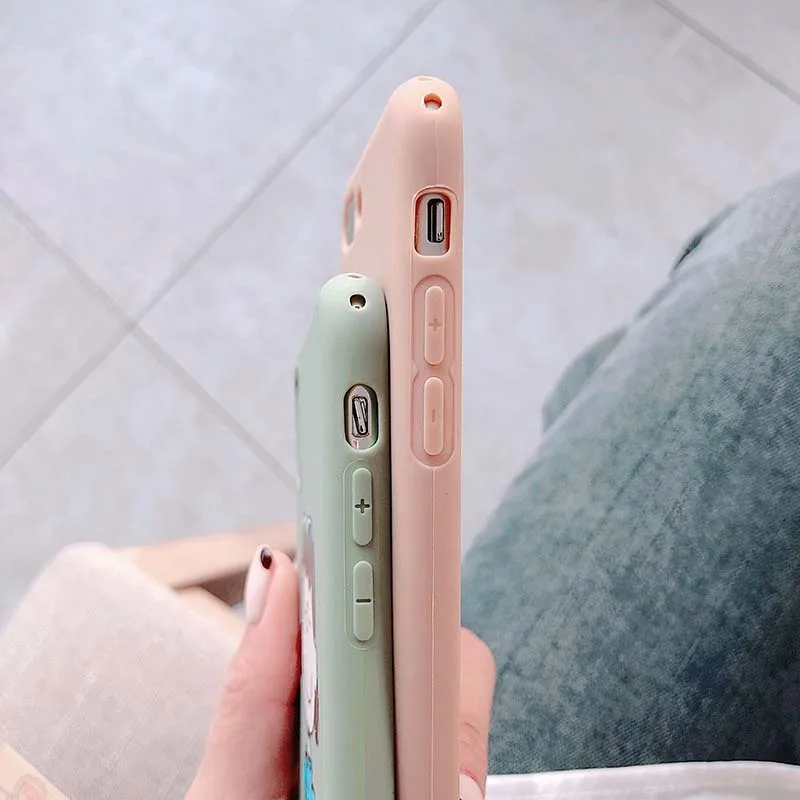 Милый мультяшный чехол для iPhone X XR XS Max 6 S 7 8 Plus матовый мягкий силиконовый полное