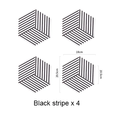 4X black white 1 4 шт. коврик для кастрюль кружка пробковый коврик термостойкий горячий горшок Шестигранная пробковая кружка круглая чаша подставка под подушку 8 цветов AKUHOME - Цвет: 4X black white 1