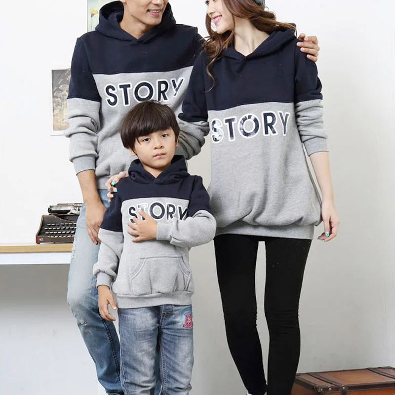 

Family Matching Outfits Thick New Hooded Sweatshirt Mom Dad Daughter Son Christmas Sweaters Family Sport Casual Clothes CL006