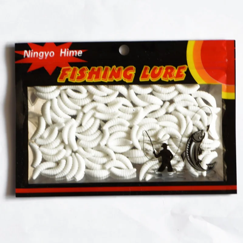 Ningyo Hime, 100 шт./лот, 5 цветов, приманка для рыбалки, мягкие приманки, хлеб, червь, приманка с запахом, биомиметический, мягкий червяк личинка, износ, поддельная приманка