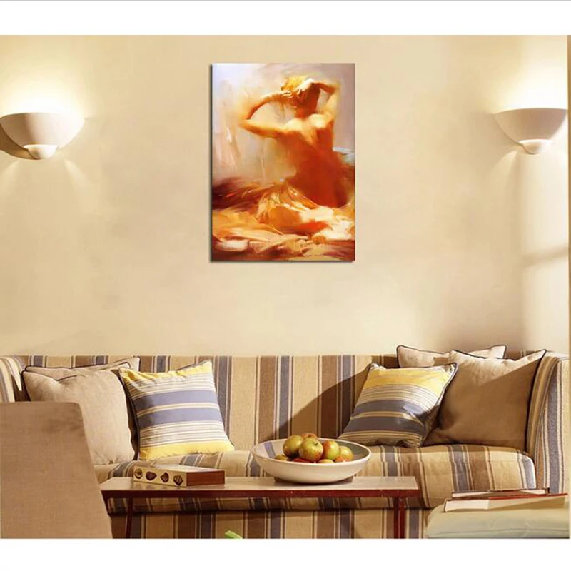 Pure Hand Painted Decorative Wall Canvas Art Pictures Traditional Big Beautiful Women Nude Oil Painting Stretched On Wooden | Дом и сад