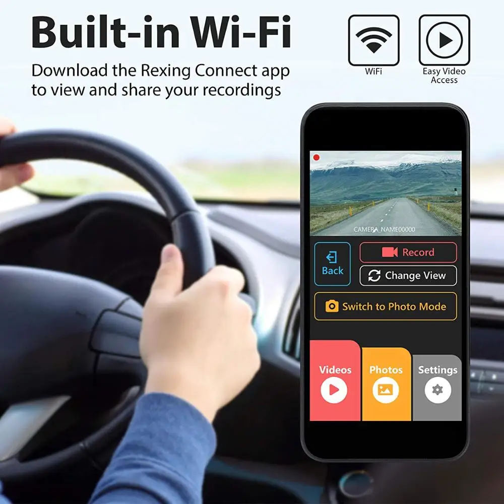 Rexing V1P Pro Dual 1080p Full HD передний и задний 170 градусов широкоугольный Wi-Fi автомобильный видеорегистратор со встроенным gps регистратором