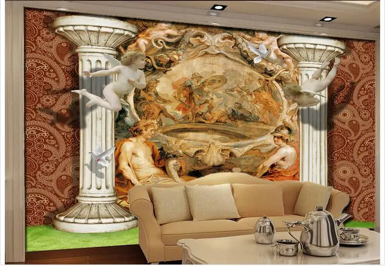 Custom photo wallpaper 3d murals wall paper 3D oil painting style religious mural decoration background home | Обустройство дома