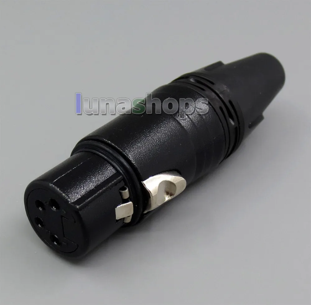

Black 4pins XLR Female Plug Microphone Connector Adapter For DIY Earphone cable LN005269