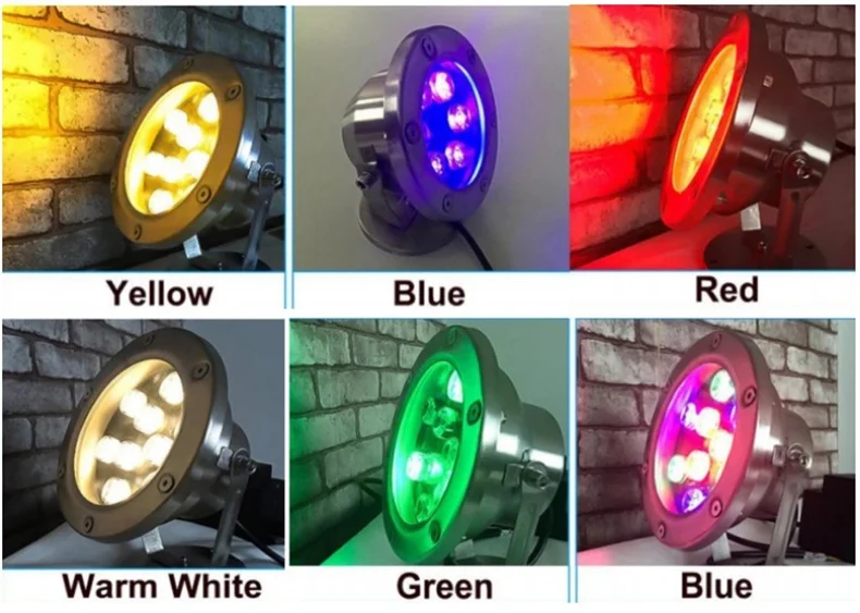 3 Вт/9 Вт/18 Вт/36 Вт IP68 Светодиодный свет RGB для использования в грунтовых водах открытый водонепроницаемый красочный прожектор для воды 12 в бассейн свет фонтан свет