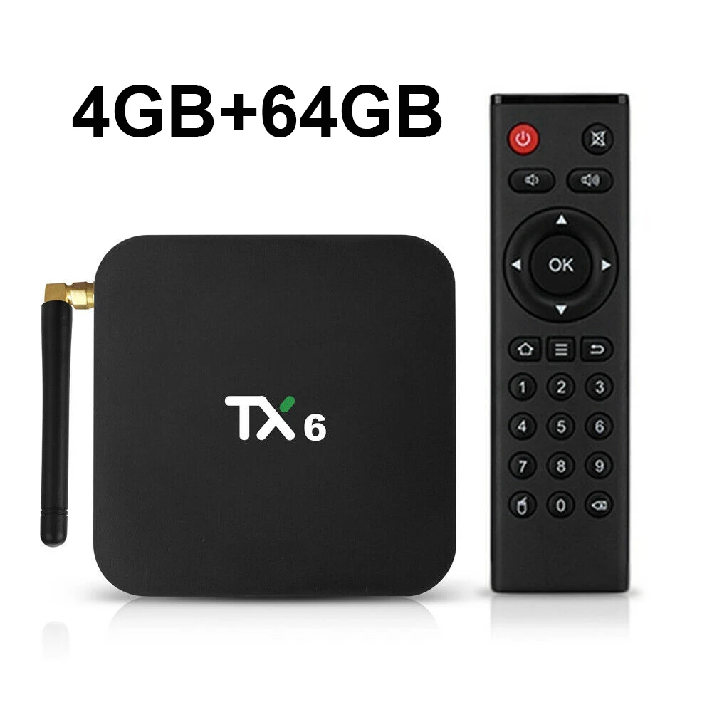 4GB 64GB Smart tv Box 4 Гб ОЗУ 64 Гб ПЗУ Android 9,0 TX6 Allwinner H6 16/32G/64G поддержка 4K H.265 2,4G/5 ГГц двойной WiFi BT4.1 медиаплеер - Цвет: 4GB 64GB