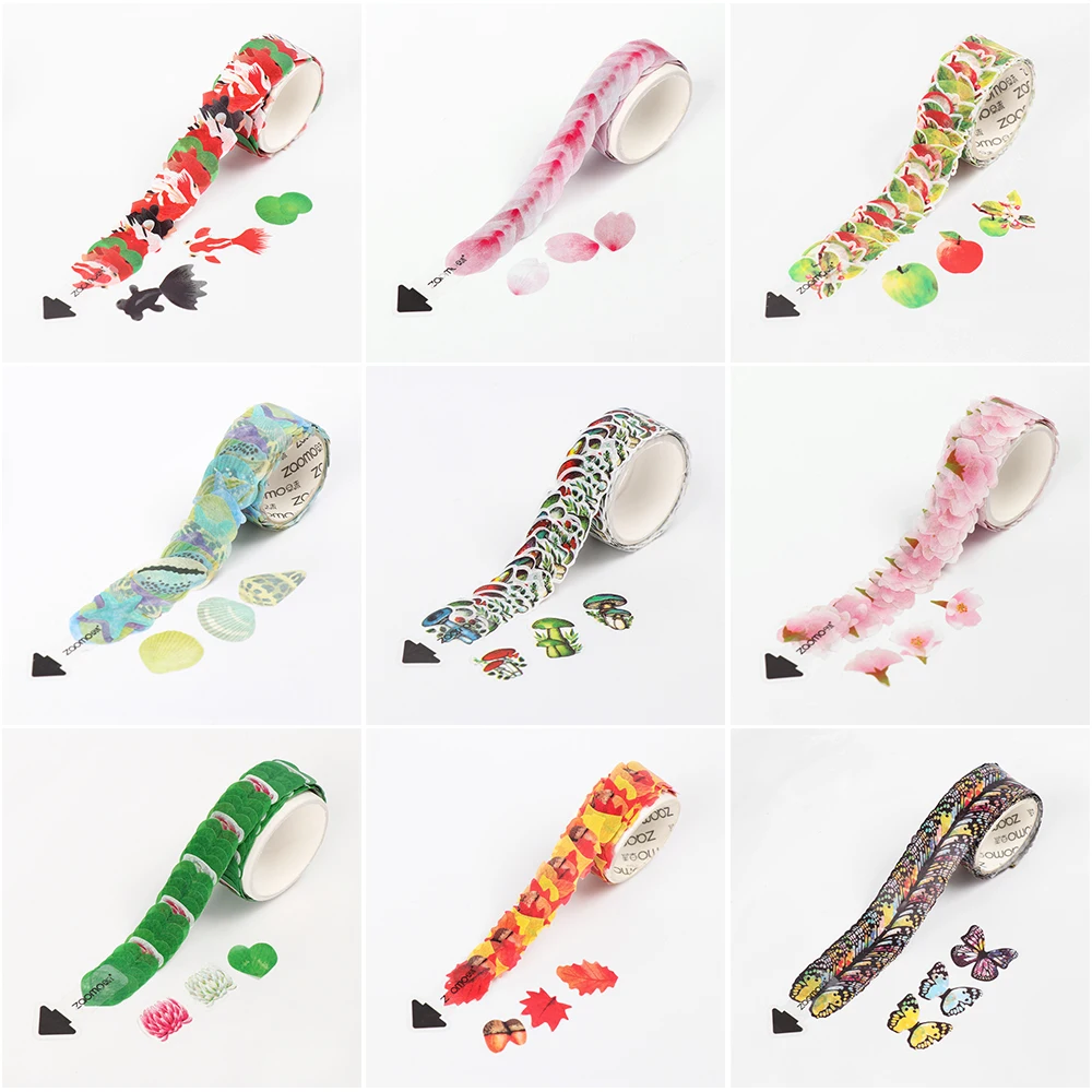 200 шт./рулон бумажная лента в виде цветочных лепестков|Офисный скотч| |