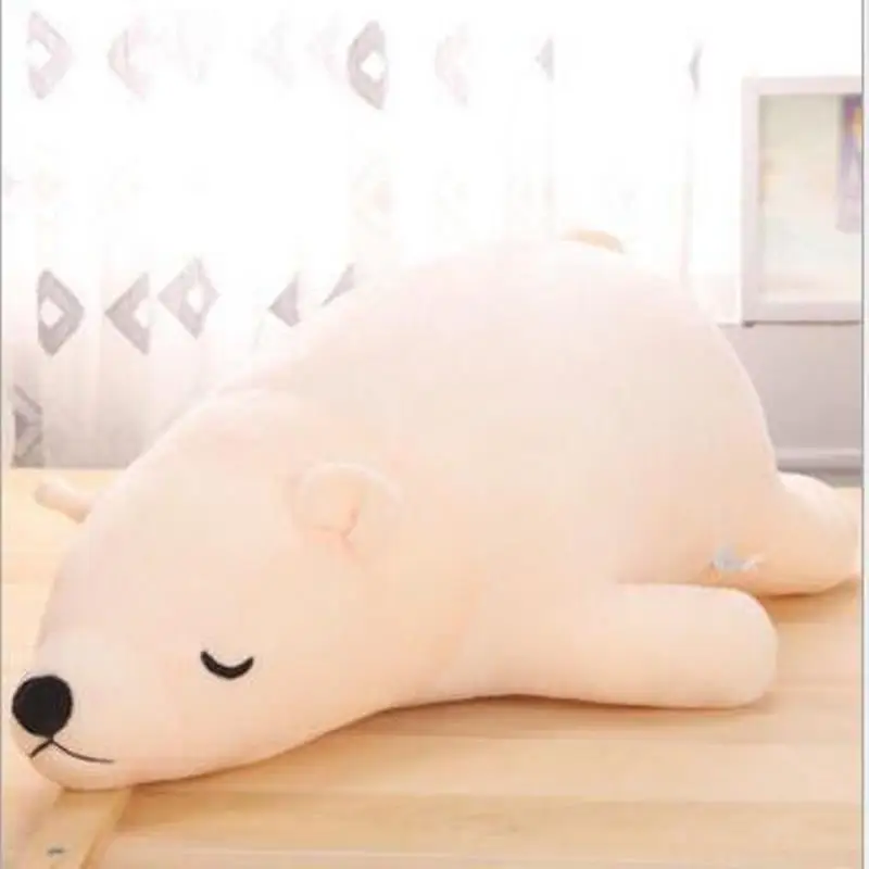 Новый спальный поза лежа полярный медведь плюшевые игрушки 1 шт. 50 см 75 110 пальто