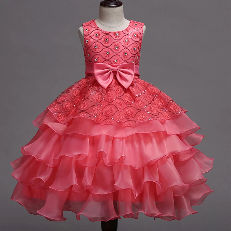 Новое праздничное платье с цветочным узором для девочек платья-пачки маленьких