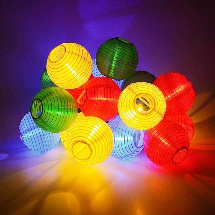 Dcoo 10/20/30LED Солнечные Фонари струнные огни ткань шар Фея рождественское освещение Декор открытый Крытый сад патио украшения