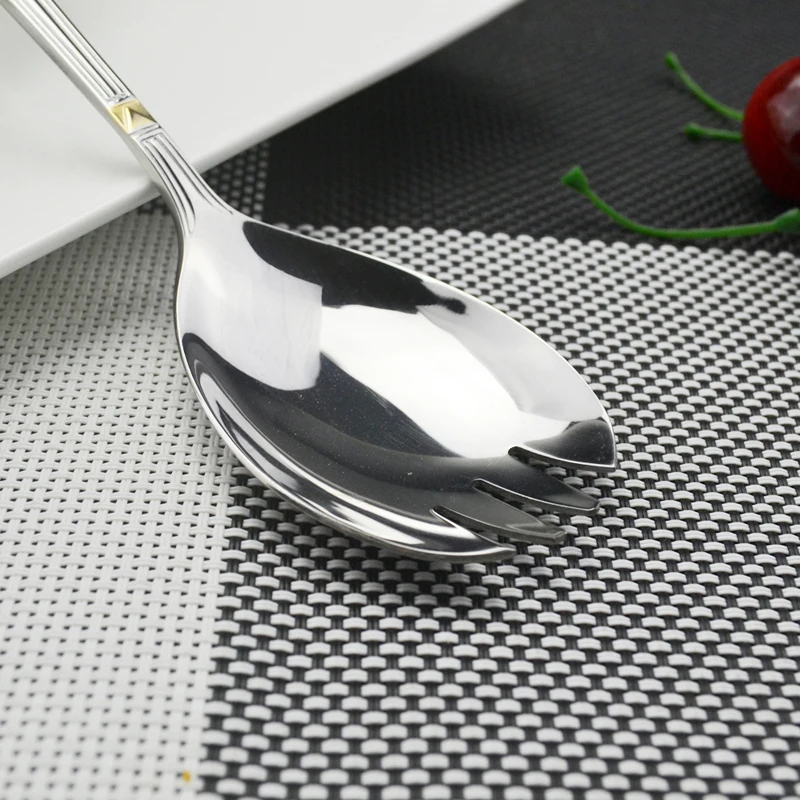 1 Шт. Высокое Качество Нержавеющей Стали Тонкий Высокий Классический Салат Вилка