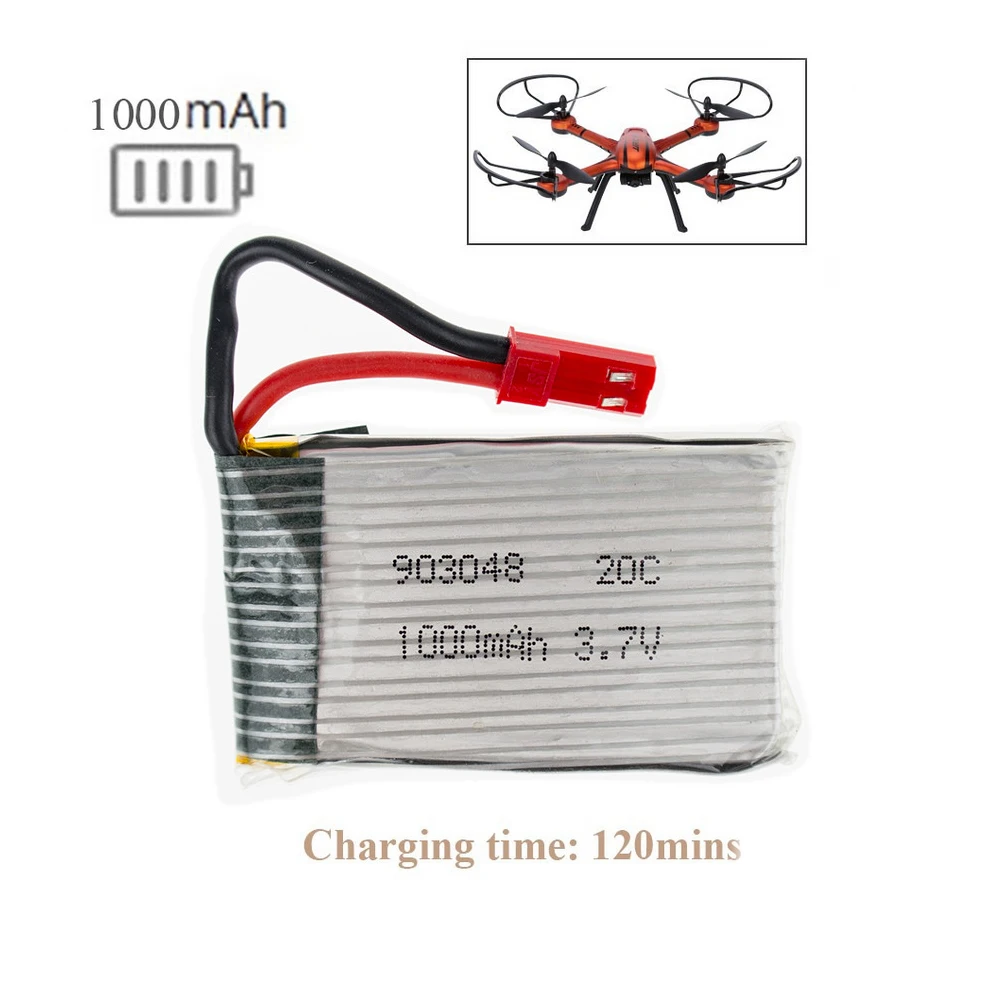 10 шт. Радиоуправляемый Дрон Lipo батарея 3 7 в 1000 мАч JJRC H11C JST для H11D HQ898 Квадрокоптер