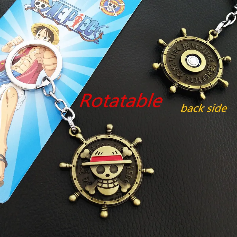 Лидер продаж аниме цельный брелок Mokey D Luffy логотип для ключей вращающийся сплав