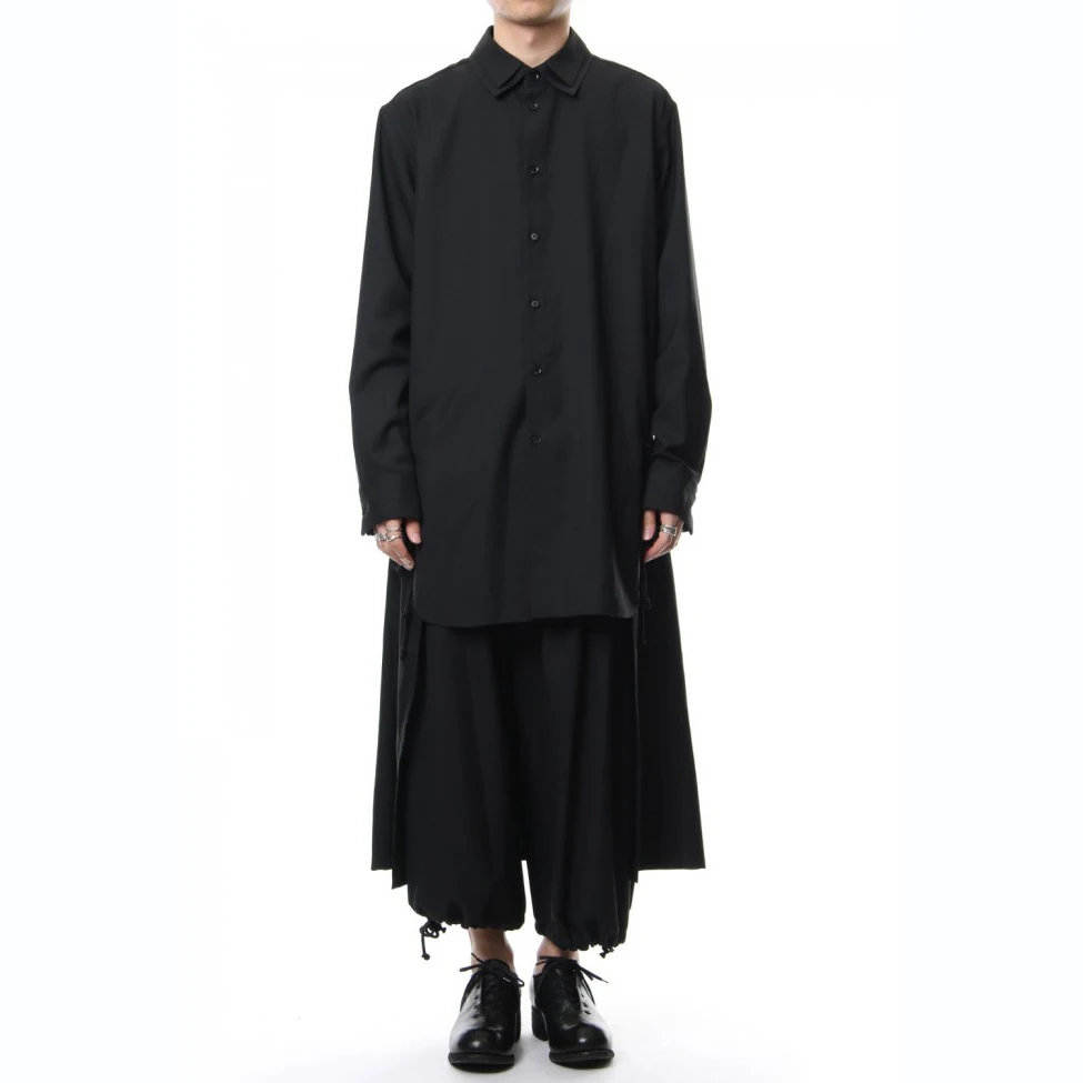 S-5XL Новая мужская одежда мода DJ стилист с двойным воротником и коротким рукавом