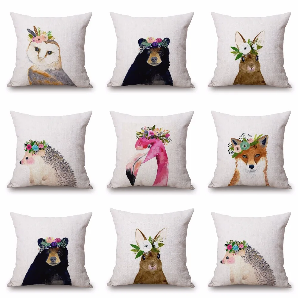 Оптовая продажа гирлянда милый мультяшный гуашь ежик Медведь Кролик лиса