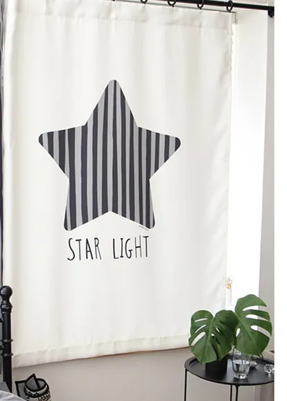 black star Оконная занавеска для гостиной Детская мультяшная 3D занавеска с принтом звезды s отвесная Современная занавеска с люверсами для спальни детская занавеска Cortina Para Sala - Цвет: black star