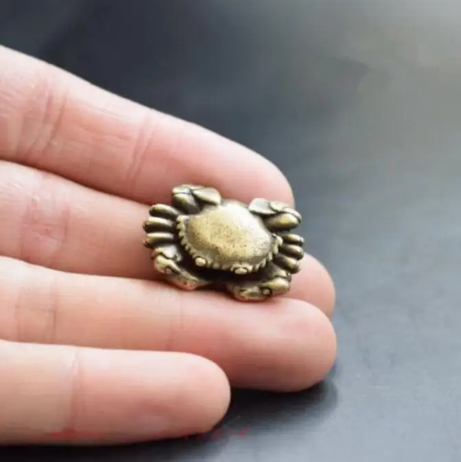 Медная статуя Китайский медный Краб из чистой бронзы маленькая медная подвеска