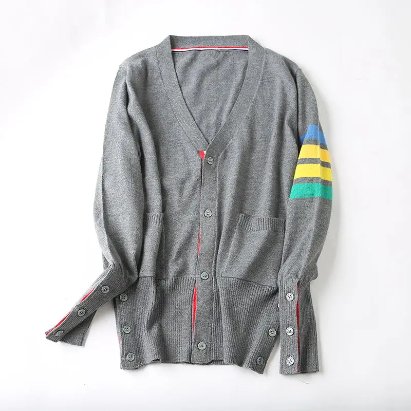 Hot-selling long-sleeved sweetheart cashmere sweater TB style Couple-style cardigan new knitted women and men |