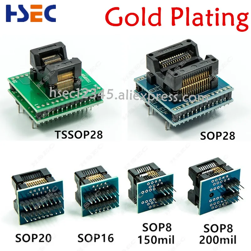 31 шт. адаптеры оригинальный переходник V3 TSOP48 SSOP28 TSSOP28 SOP28 SOP16 SOP8 + тестовый зажим ic