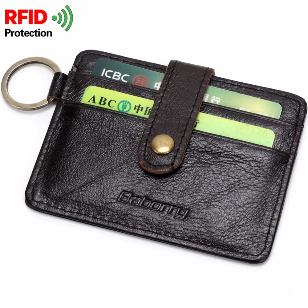 

Card Holder Wallet RFID Blocking Short Genuine Leather Credit Card Holder For Men Vintage Coin Purse Fashion Wallets