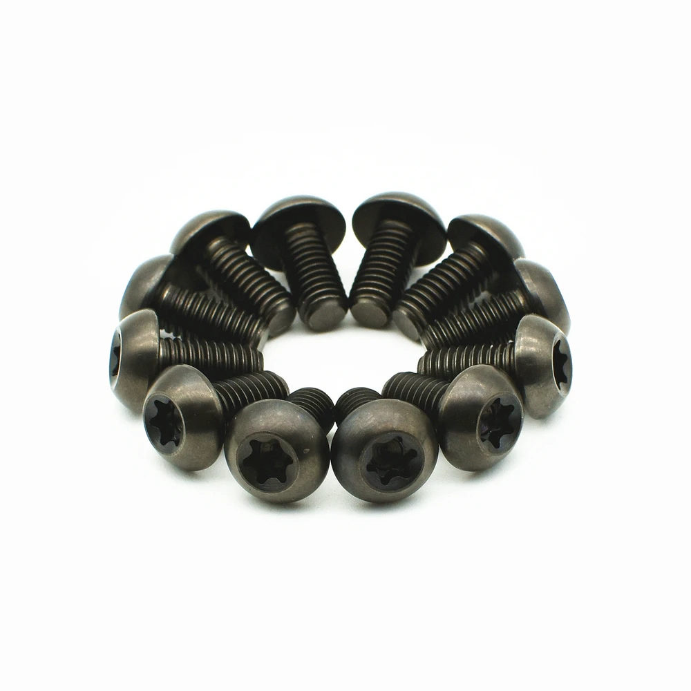 Титановые болты 12 шт. M5x10mm Ti Болт дискового тормоза черные Gr5 5 цветов T25 Torx Blue