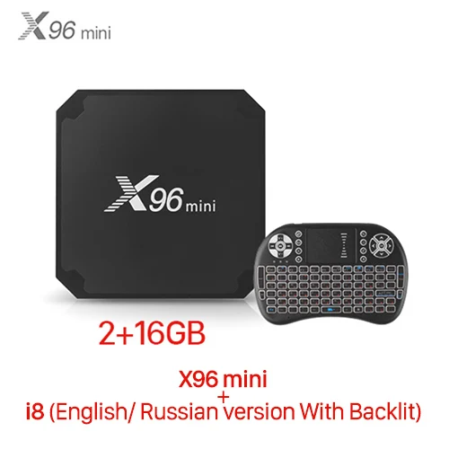 216X96Mini i8Russian X96 Мини Android 7,1 2+ 16G/1+ 8G ТВ коробка Amlogic S905W Четырехъядерный 4K 100M LAN Поддержка 2,4 ГГц wifi H.265 декодер Android X96Mini Box - Цвет: 216X96Mini i8Russian