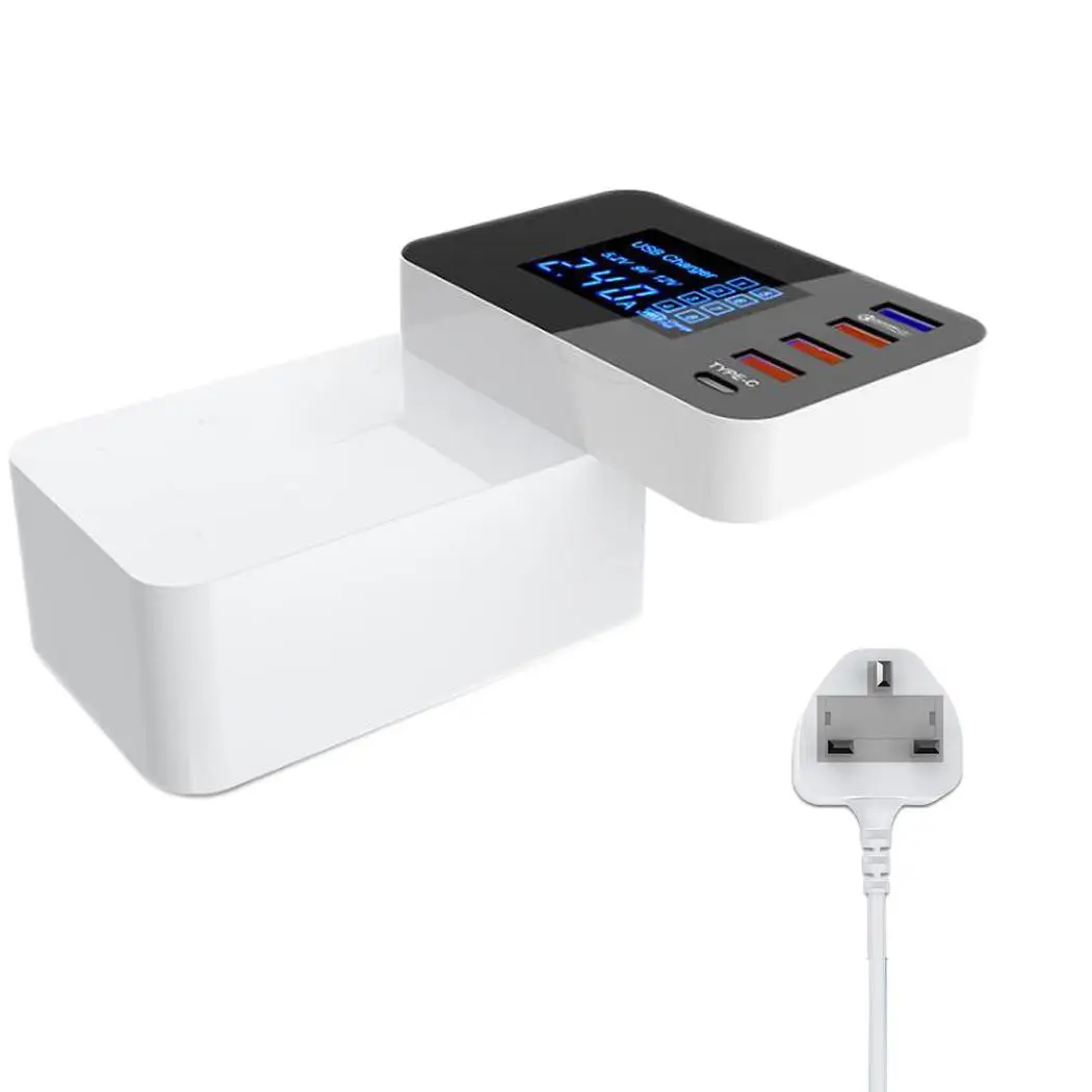 Быстрая смарт зарядка со светодиодным дисплеем несколько USB QC3.0 адаптер