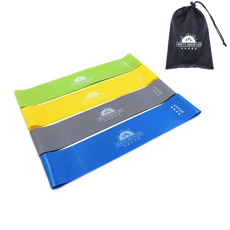 25cm-set of 4 Набор эластичных лент для занятий фитнесом, Кроссфит, йогой, пилатесом, упражнениями для домашнего спортзала, мини-ленты для тренировок - Цвет: 25cm-set of 4