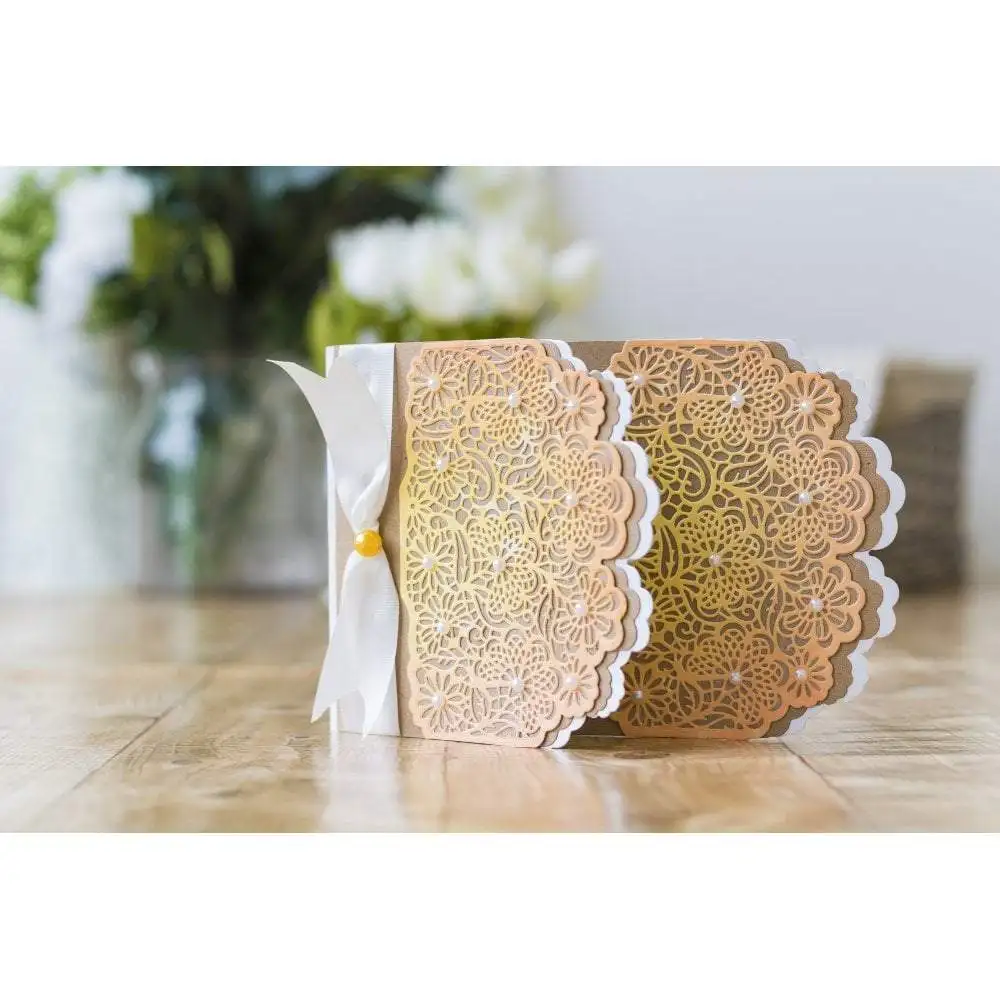 

Flowers Lace Hollow Background Metal Cutting Dies Stencils for Scrapbooking Embossing Die Paper Cards Making New 2019