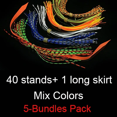 40-strands-2 5pcs 5/10-пряди, Силиконовые юбки, 30/40-пряди, резиновые рыболовные приманки, Мягкая приманка, прицеп для джига, крючка, Спиннербейт, рыболовные аксессуары - Цвет: 40-strands-2 5pcs