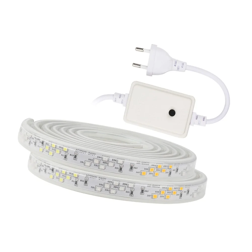 

LED Light Strip 2835 RGB SMD Tape Ledstrip 144Leds/M AC220V Flexible Ribbon With Controller EU Plug For Home Decoration JQ