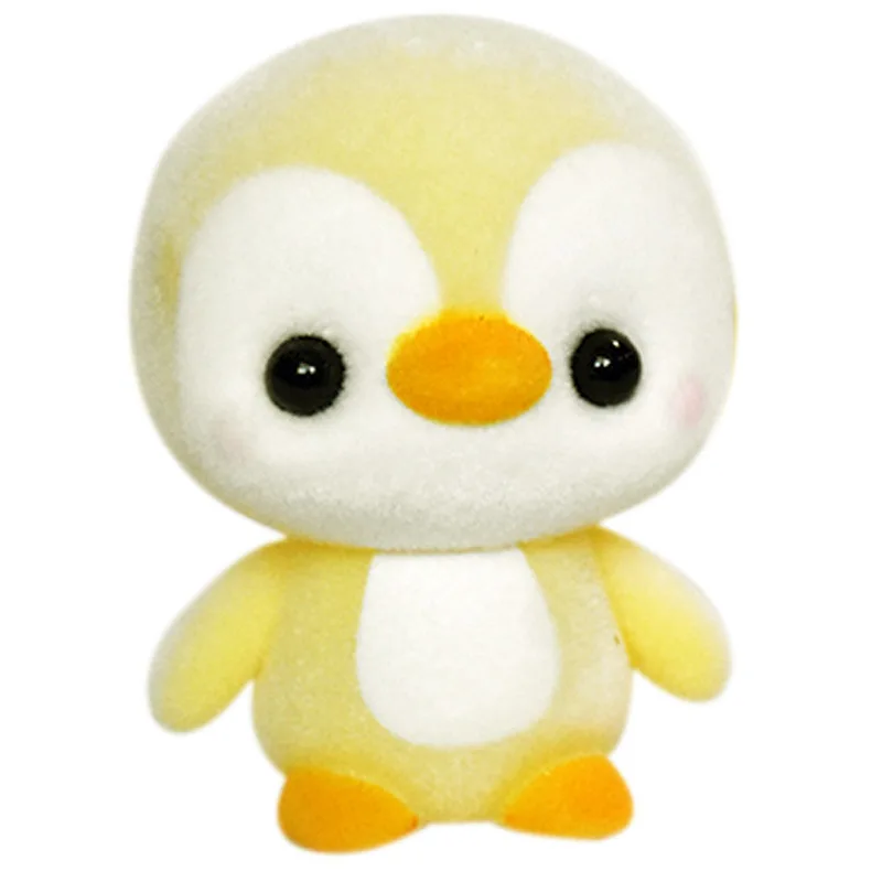 5.5cm Mini PVC Flocking Animal Decoration Dolls Kawaii Penguin Doll Toys For Girls Exquisite Flocked Toy Christmas Gift | Игрушки и