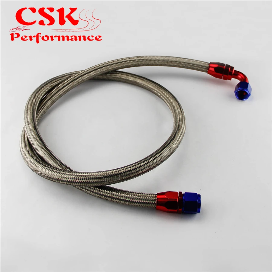 63&quot 10AN Nylon Steel Braided Oil Fuel Line Cooler Relocate Hose Kit Black / Silver | Автомобили и мотоциклы