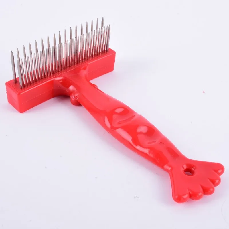 НОВЕЙШИЙ МЕТАЛЛИЧЕСКИЙ 2 ряда зубов щетка для домашних животных для собак сброс шерсти линька Уход за лошадьми расческа для волос пуходерка