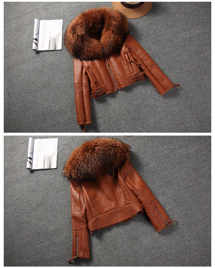 PUDI C18002 женская зимняя теплая sheepleather Куртка, жилет с воротником из меха енота, пальто для девочек, Женская куртка, пальто